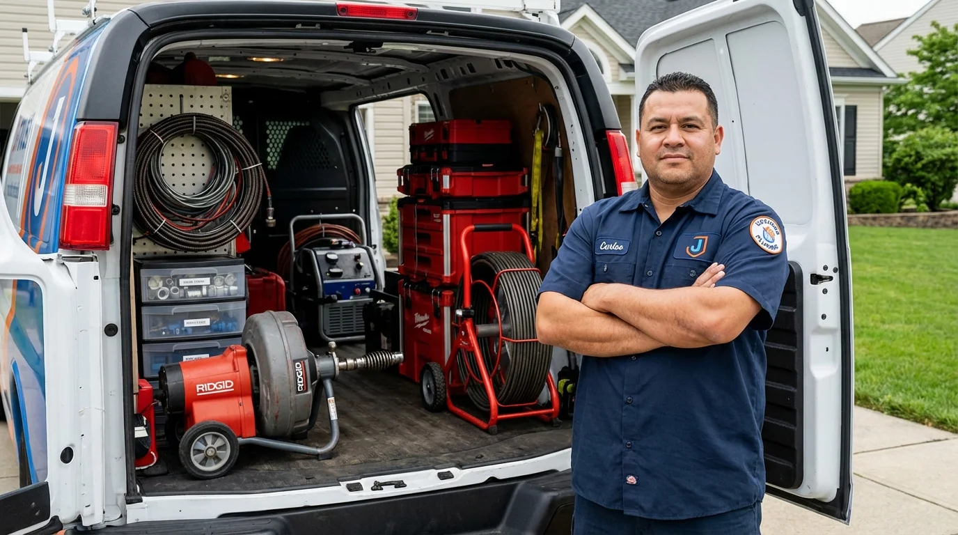 Professional drain cleaning equipment and Johns Plumbing LLC plumber in Cody
