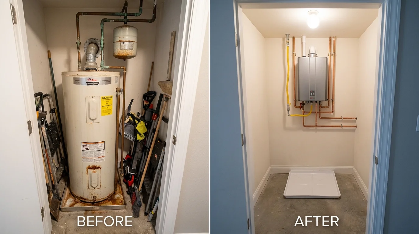 Tank water heater versus wall-mounted tankless unit comparison for Cody, WY homeowners