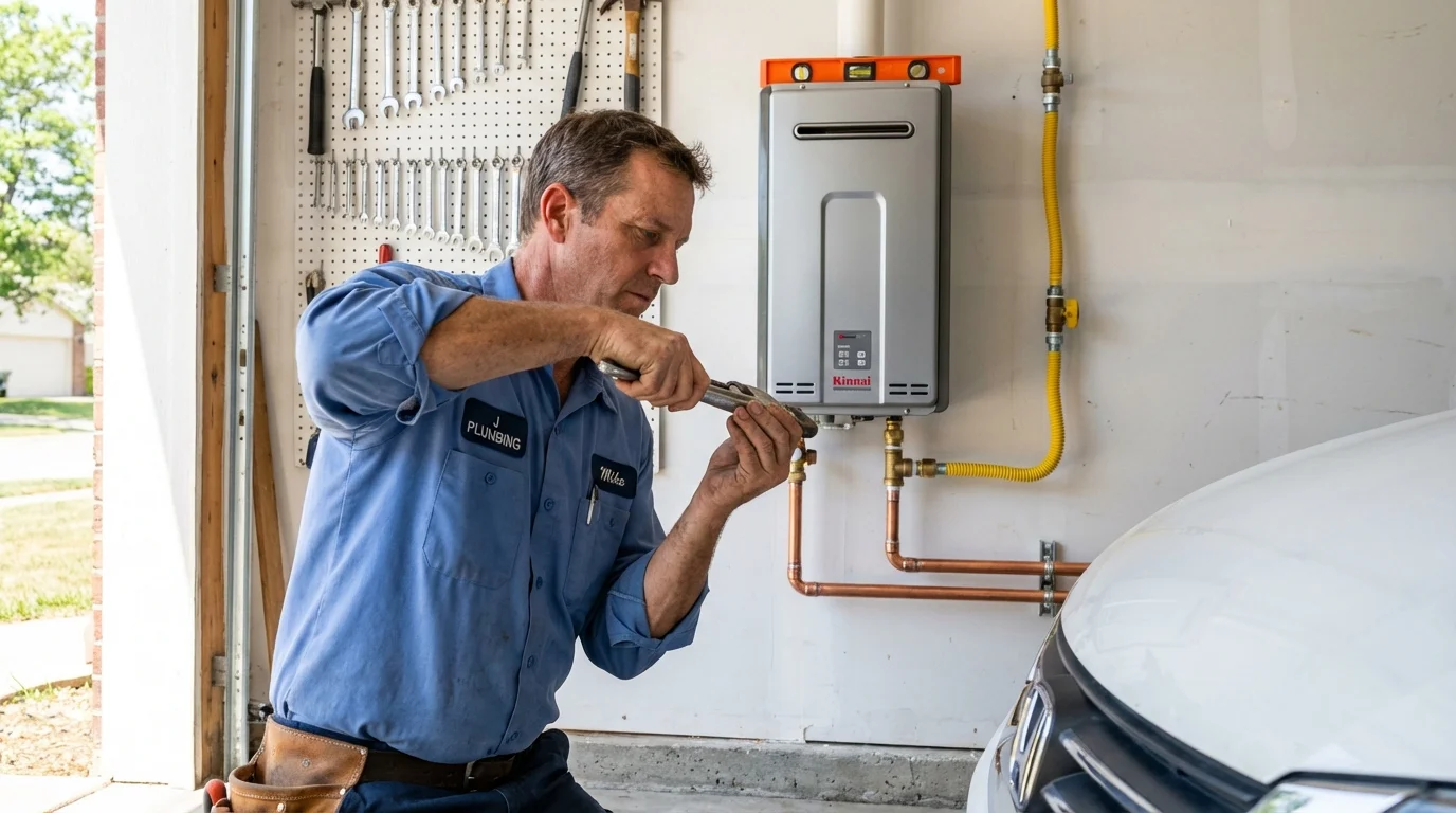 Tankless water heater installation by a Johns Plumbing LLC plumber in Cody